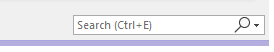 Search box in Onenote, using Ctrl+E